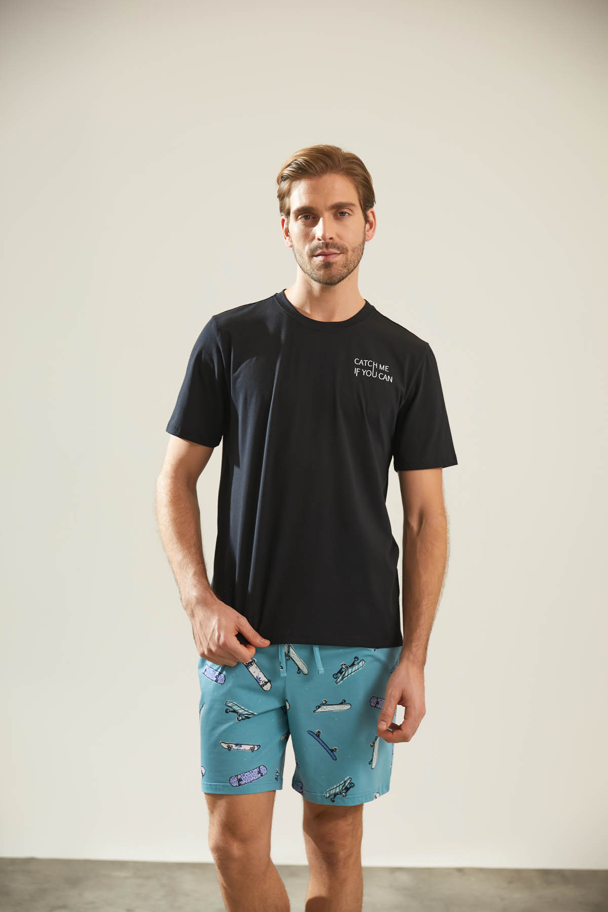 Erkek Pamuklu Şort Cepli Pijama Altı