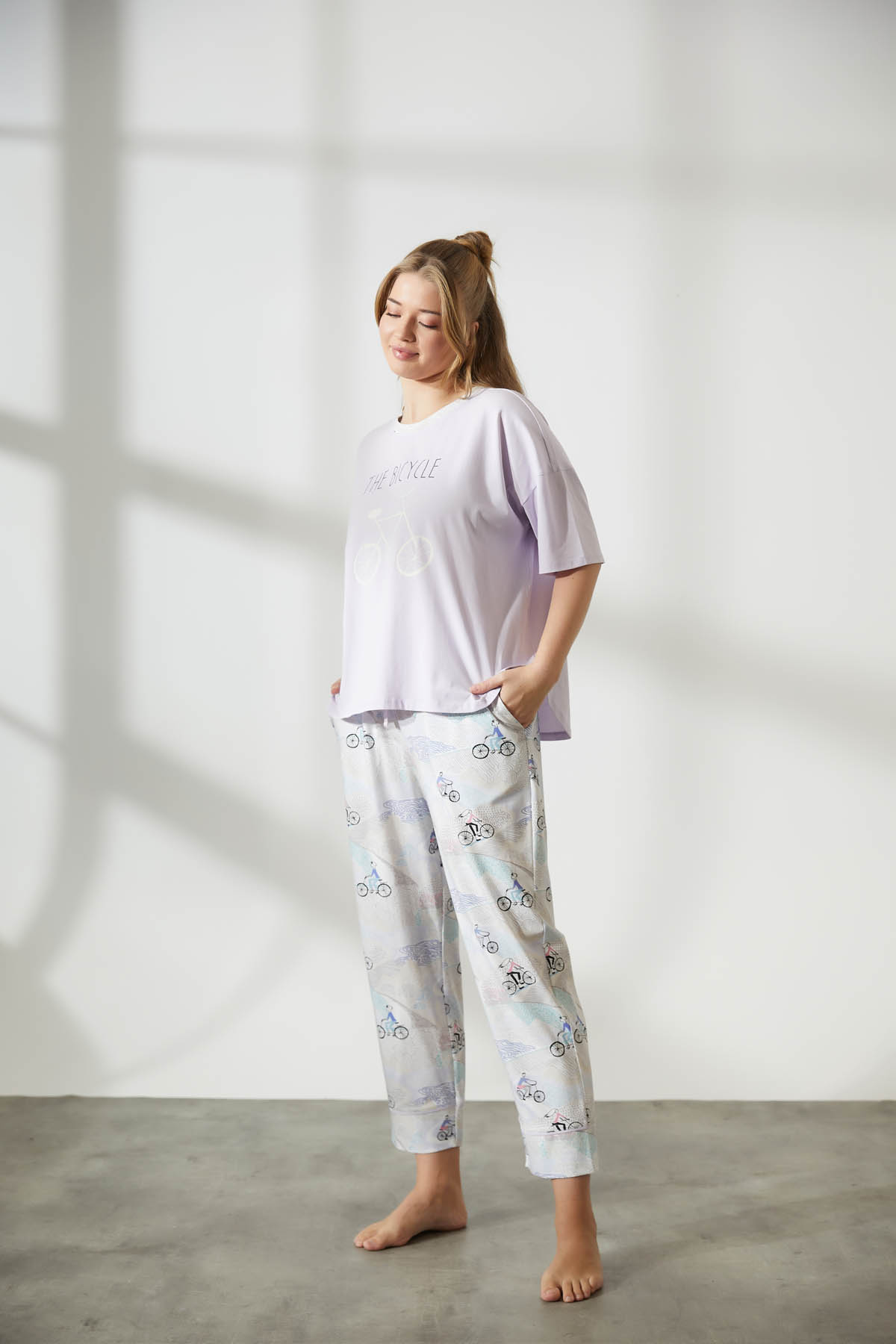 Kadın Plus Size Pamuklu Uzun Pijama Altı