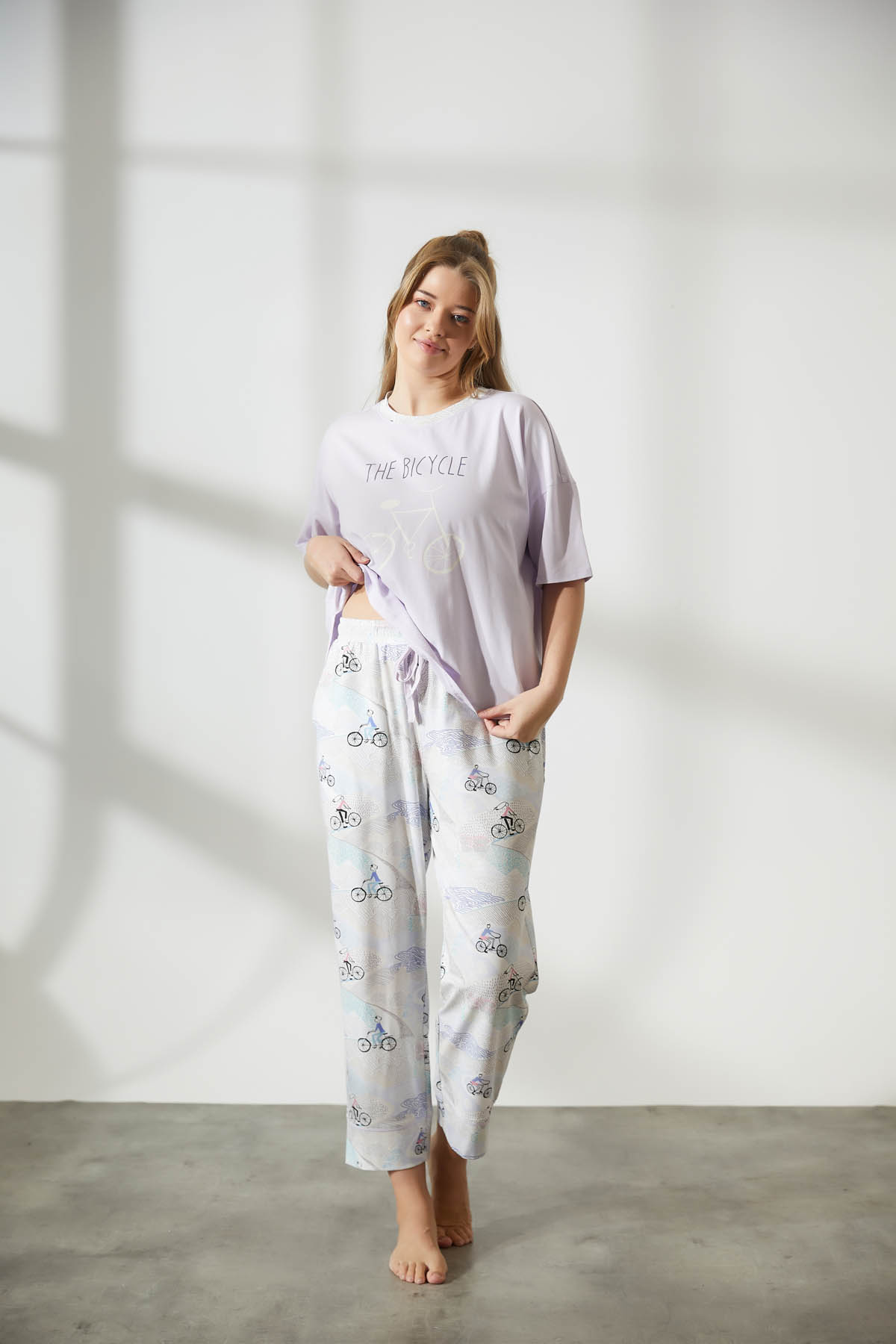 Kadın Plus Size Pamuklu Uzun Pijama Altı
