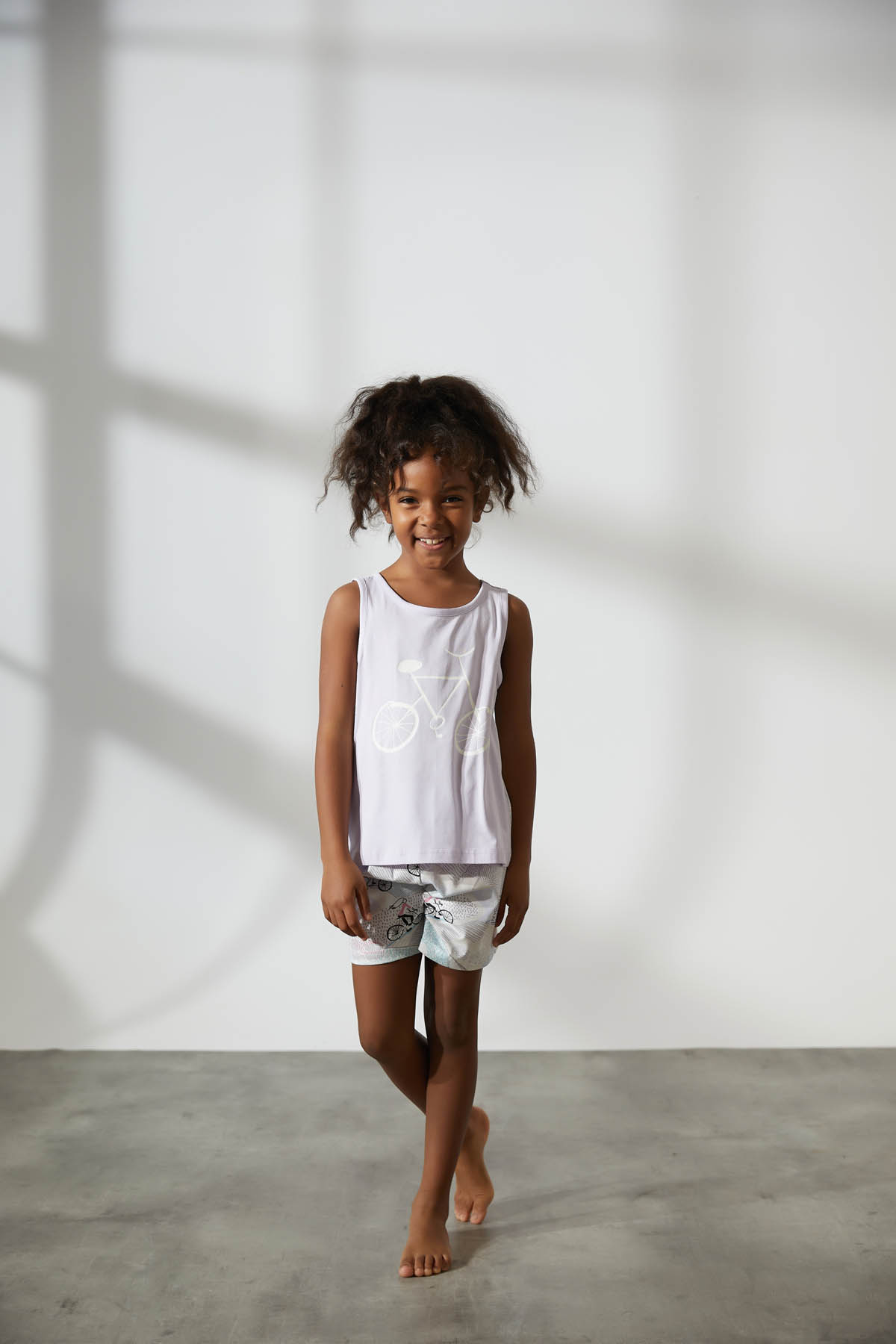 Kız Çocuk Pamuklu Kalın Askılı Şortlu Pijama Takımı