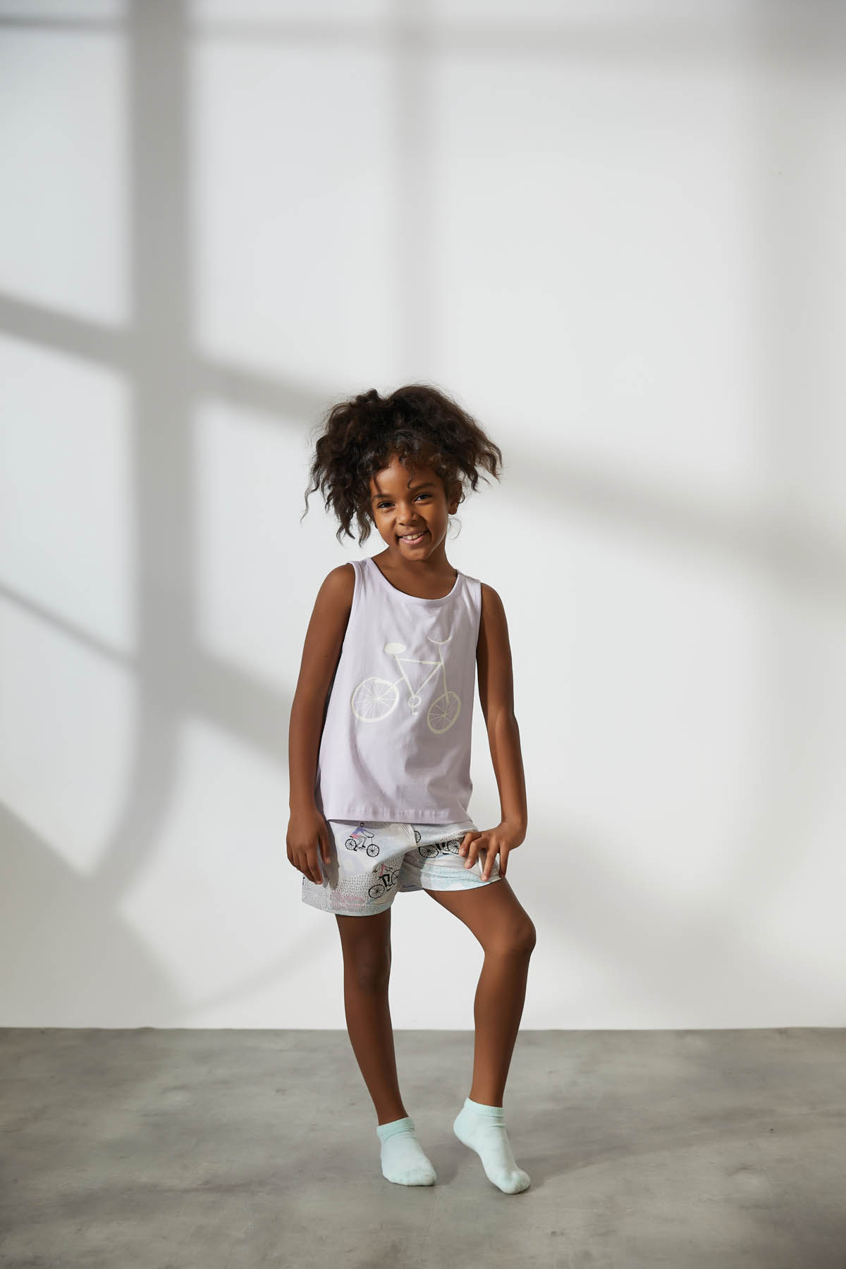 Kız Çocuk Pamuklu Kalın Askılı Şortlu Pijama Takımı