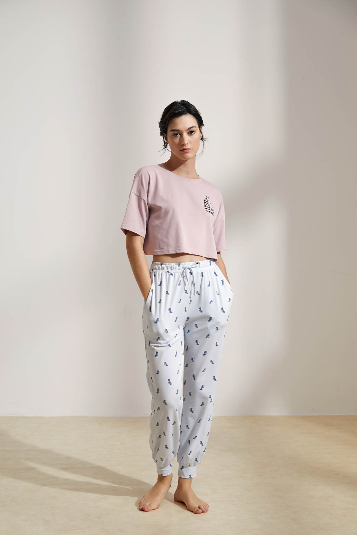 Kadın Pamuklu Uzun Pijama Takımı