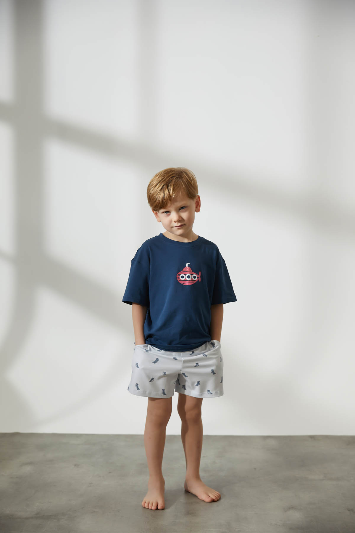 Erkek Çocuk Pamuklu Şortlu Pijama Takımı
