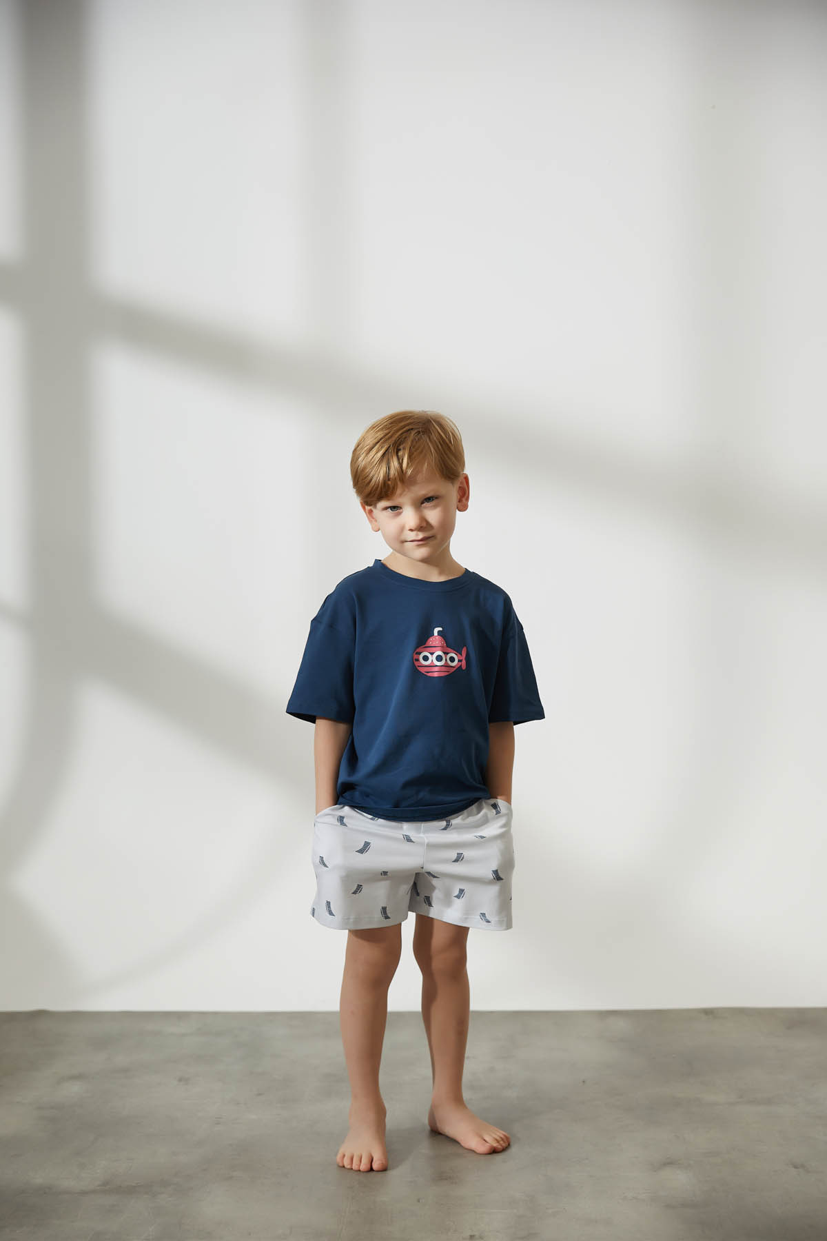 Erkek Çocuk Pamuklu Şortlu Pijama Takımı