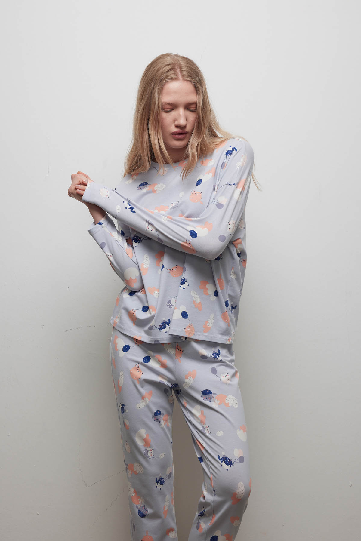Özdilek Kadın Pamuklu Uzun Kollu Pijama Takımı
