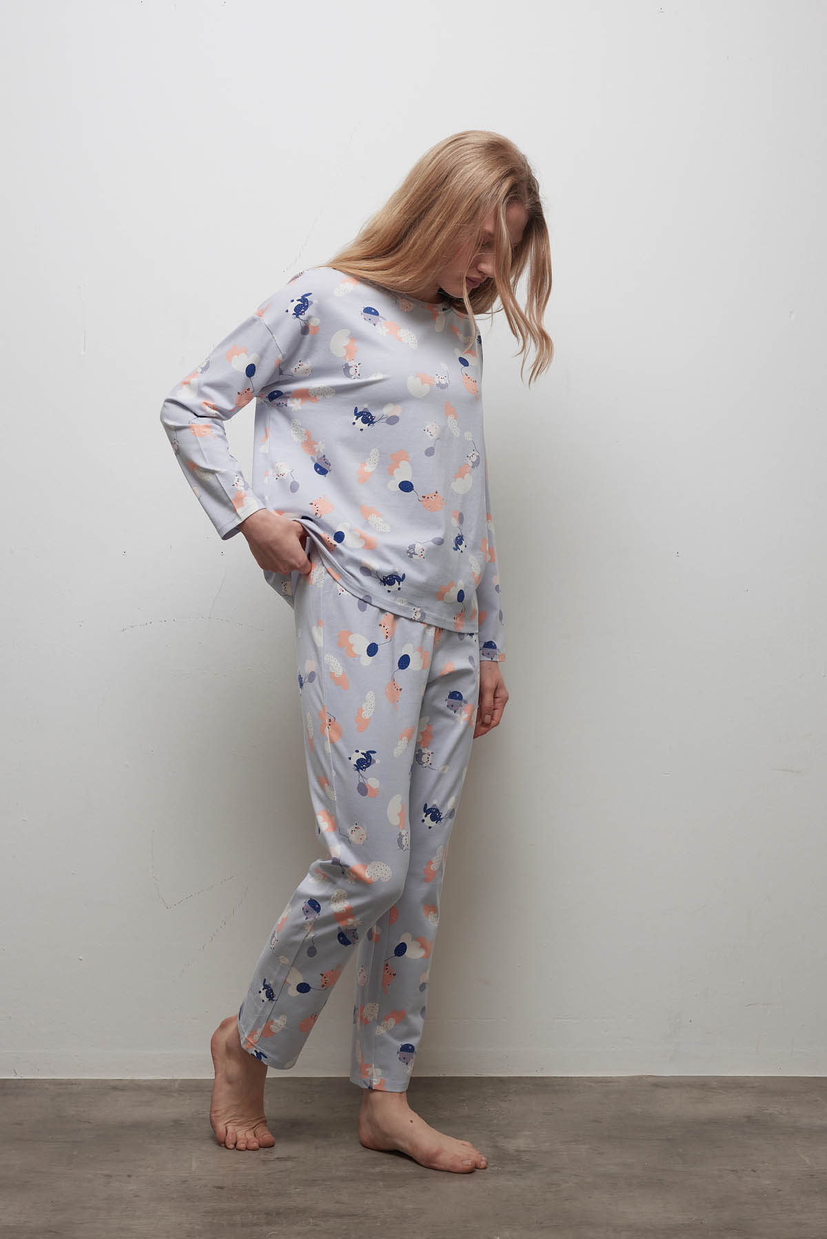 Özdilek Kadın Pamuklu Uzun Kollu Pijama Takımı