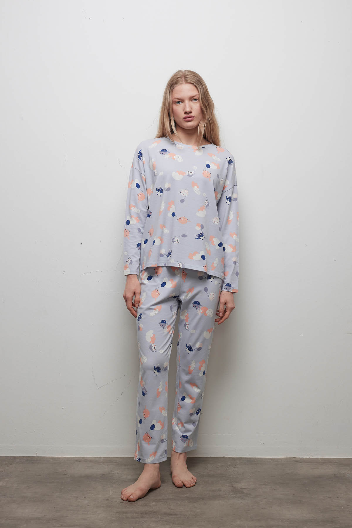 Özdilek Kadın Pamuklu Uzun Kollu Pijama Takımı