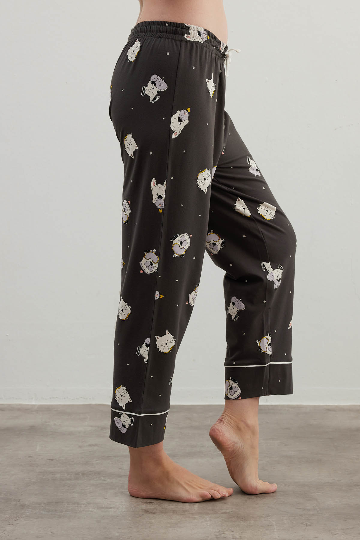 Kadın Plus Size Pamuklu Uzun Pijama Altı