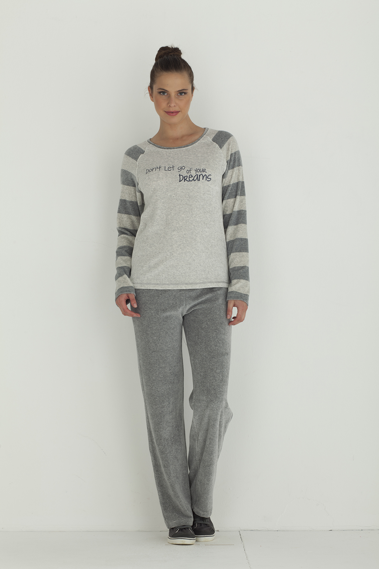Hays Comfort Kadife Bayan 2li Uzun Eşofman Takımı Pijama, Gecelik, İç